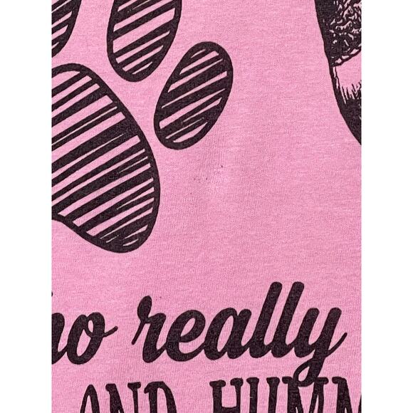 Port & Company Graphic Tee Dog & Hummingbird Graphic Tee Short Sleeve Pink Small - Picture 5 of 9